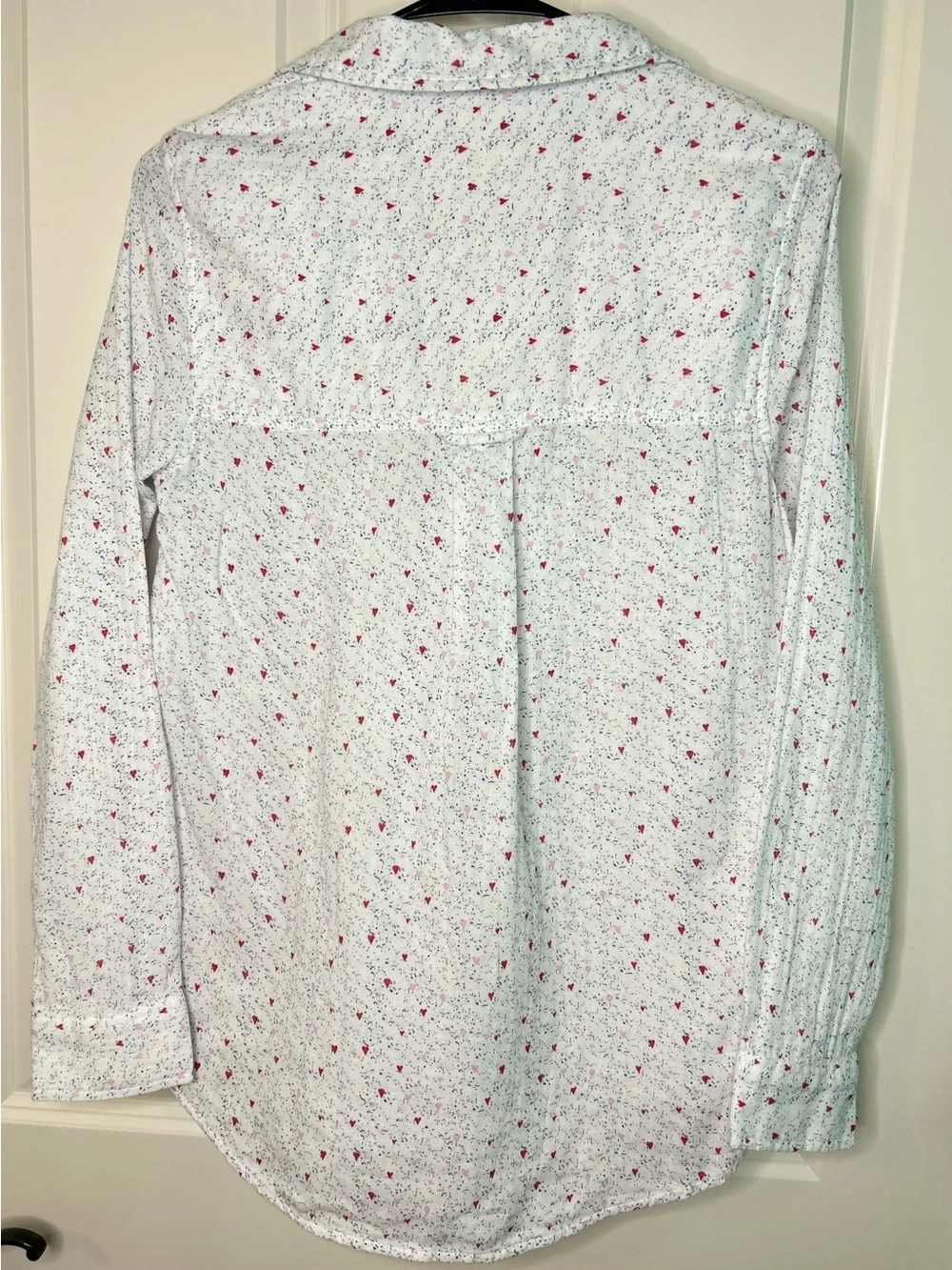 beachlunchlounge Button-Up Shirt with heart print and blue spots 100% cotton XSP